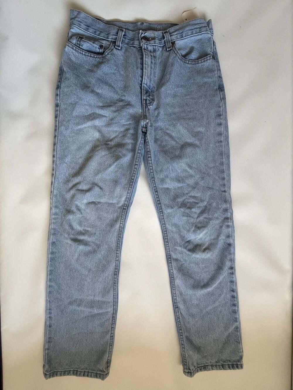 George High Waisted Straight Jeans Light Wash Denim 30x30